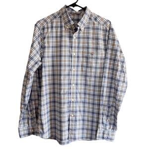 Vineyard Vines Men's M On the Go Performance Button Down Blue Gray White Plaid